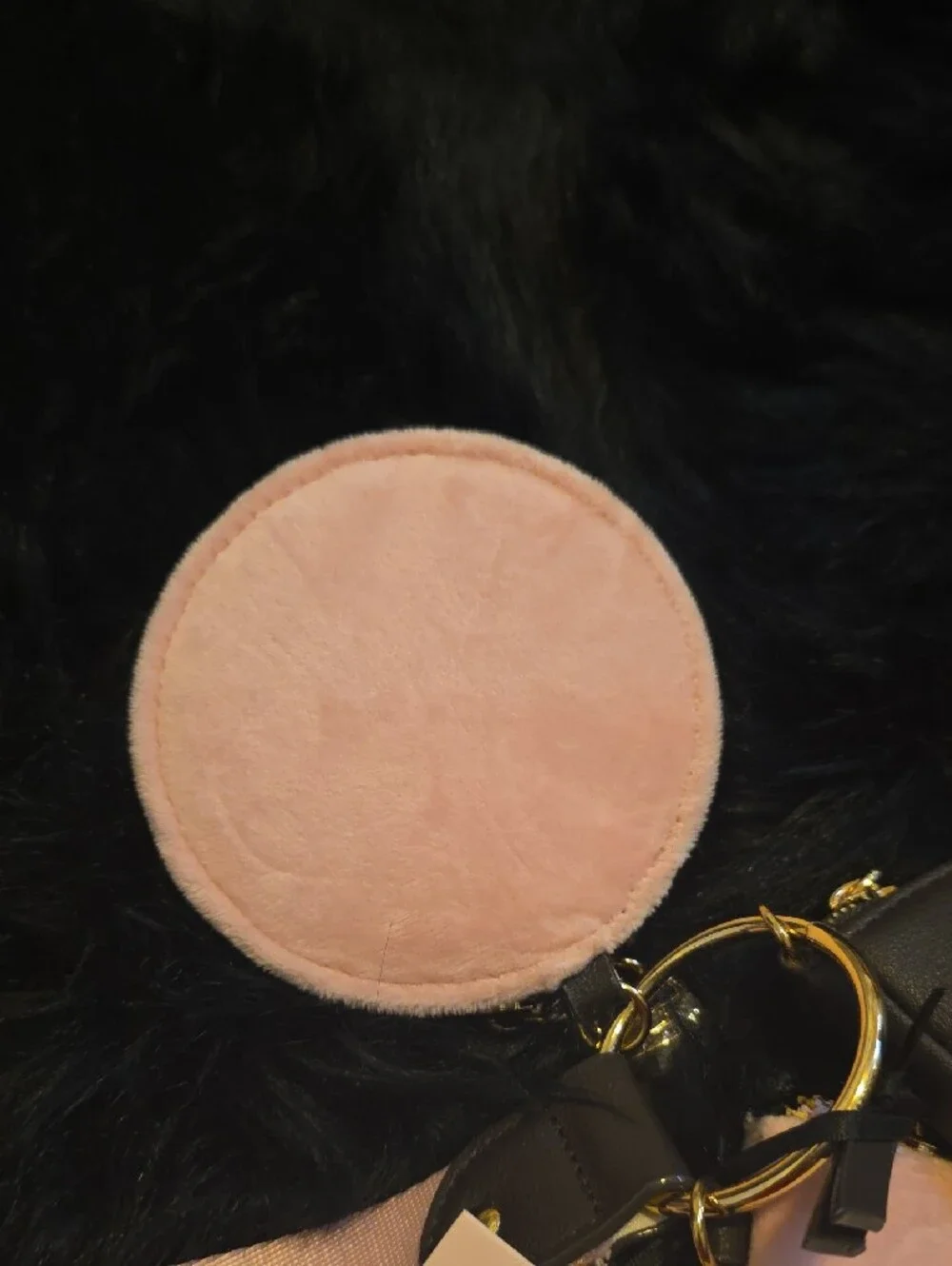 Juicy Couture Pink Velvet Crystal Logo Wristlet Trio with Black Pouch
